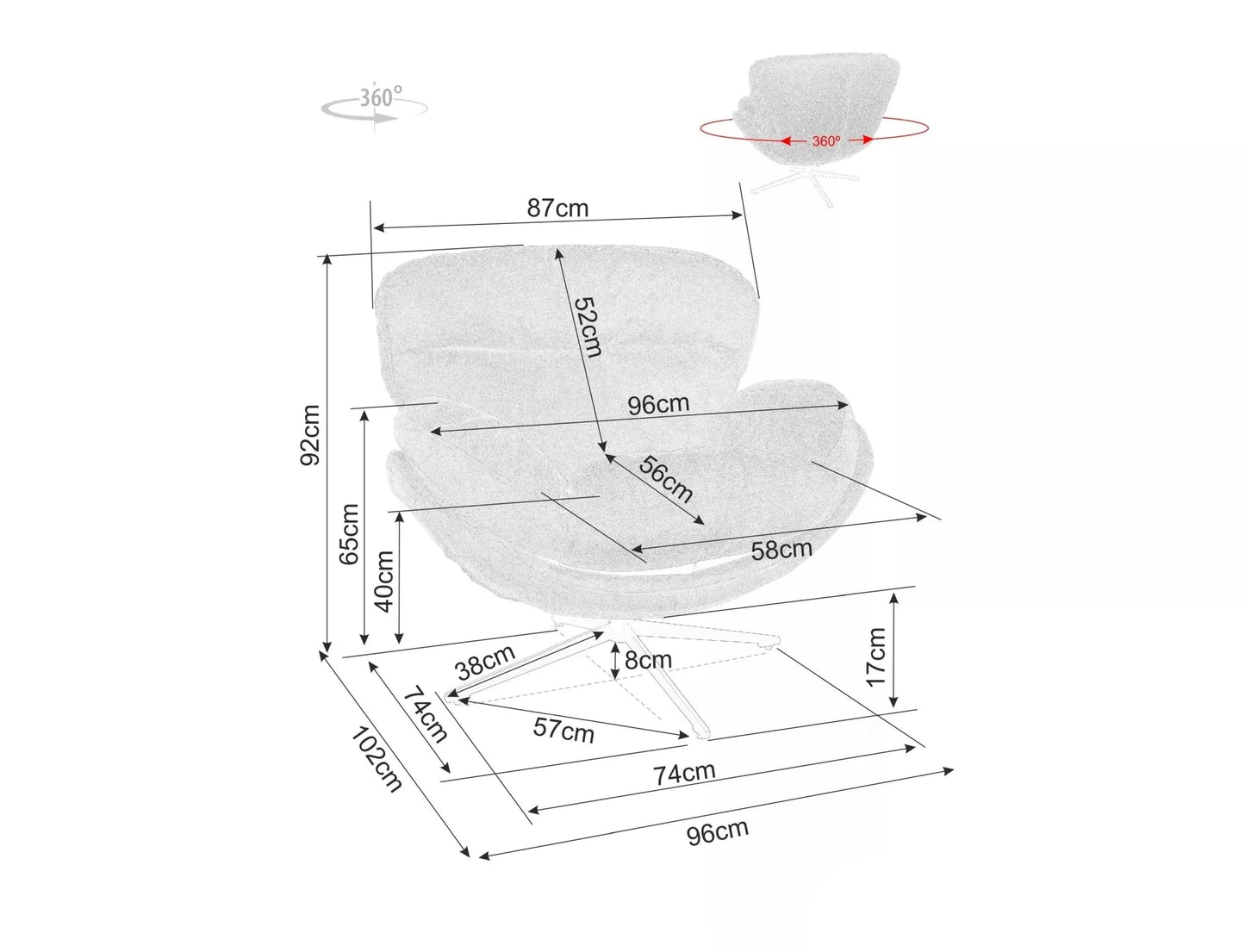 Krēsls Floria 102/96/92 cm tumši bēšs - N1 Home