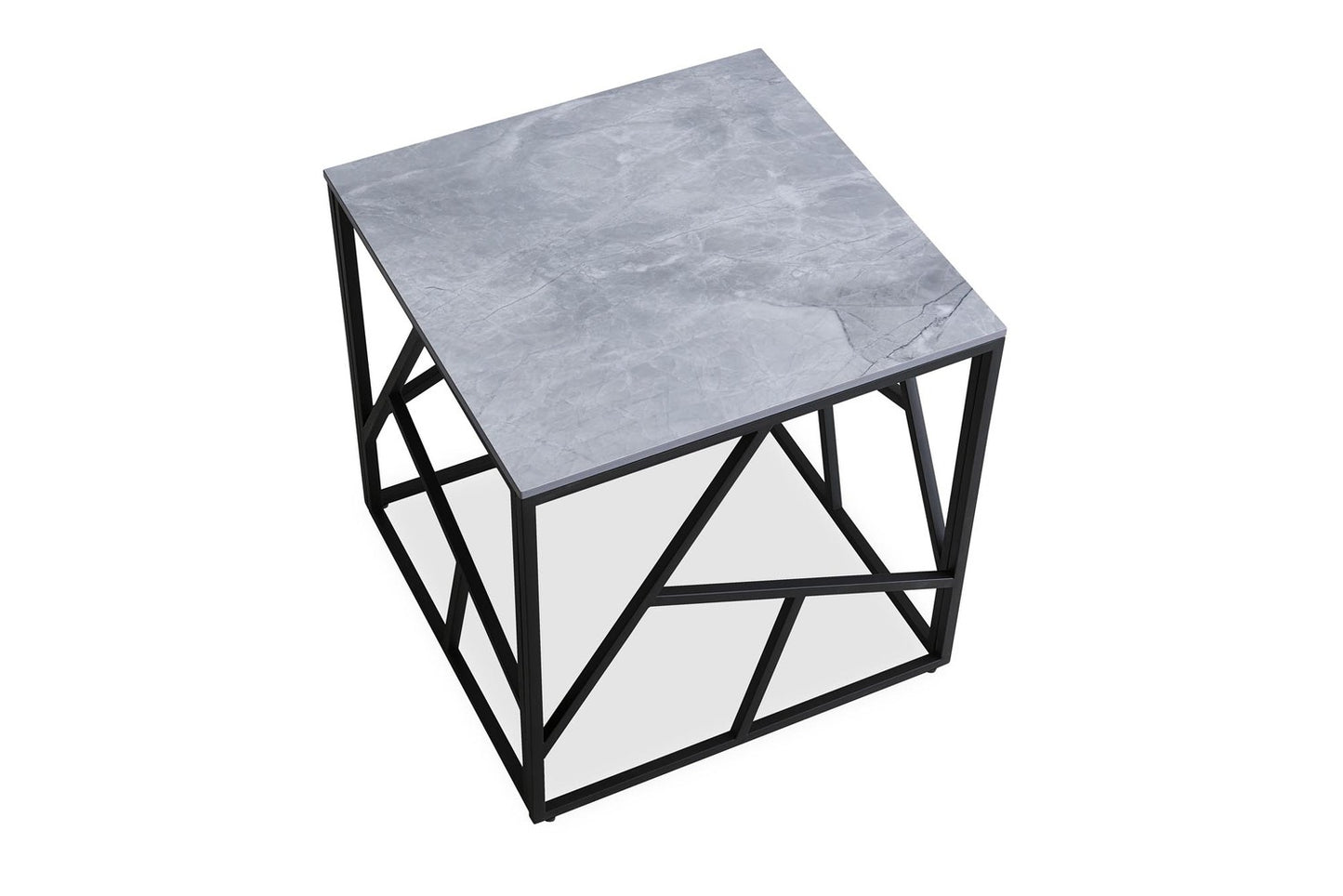 Kafijas galdiņš UN 55/55/55 cm pelēks marmors - N1 Home