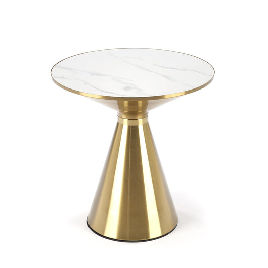 Kafijas galdiņš TR 50/52 cm balts marmors/zelts - N1 Home