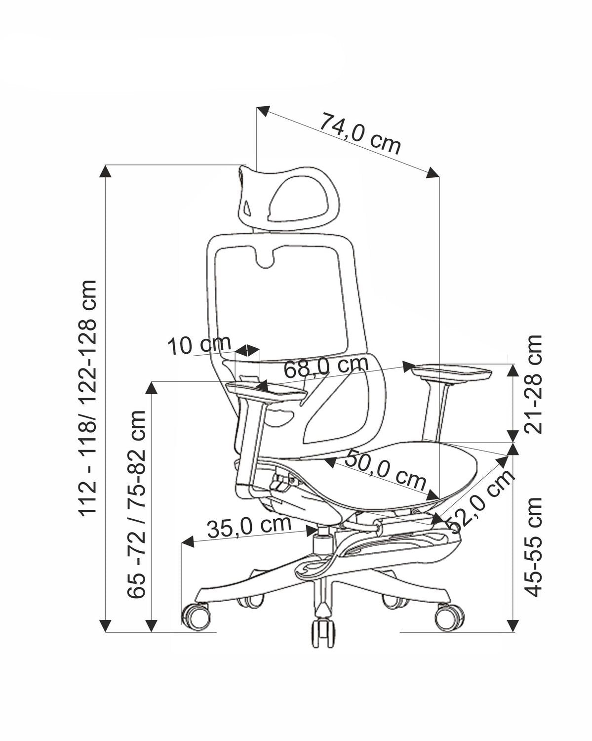 Krēsls Osv 68/74/122-128/45-55 cm melns - N1 Home