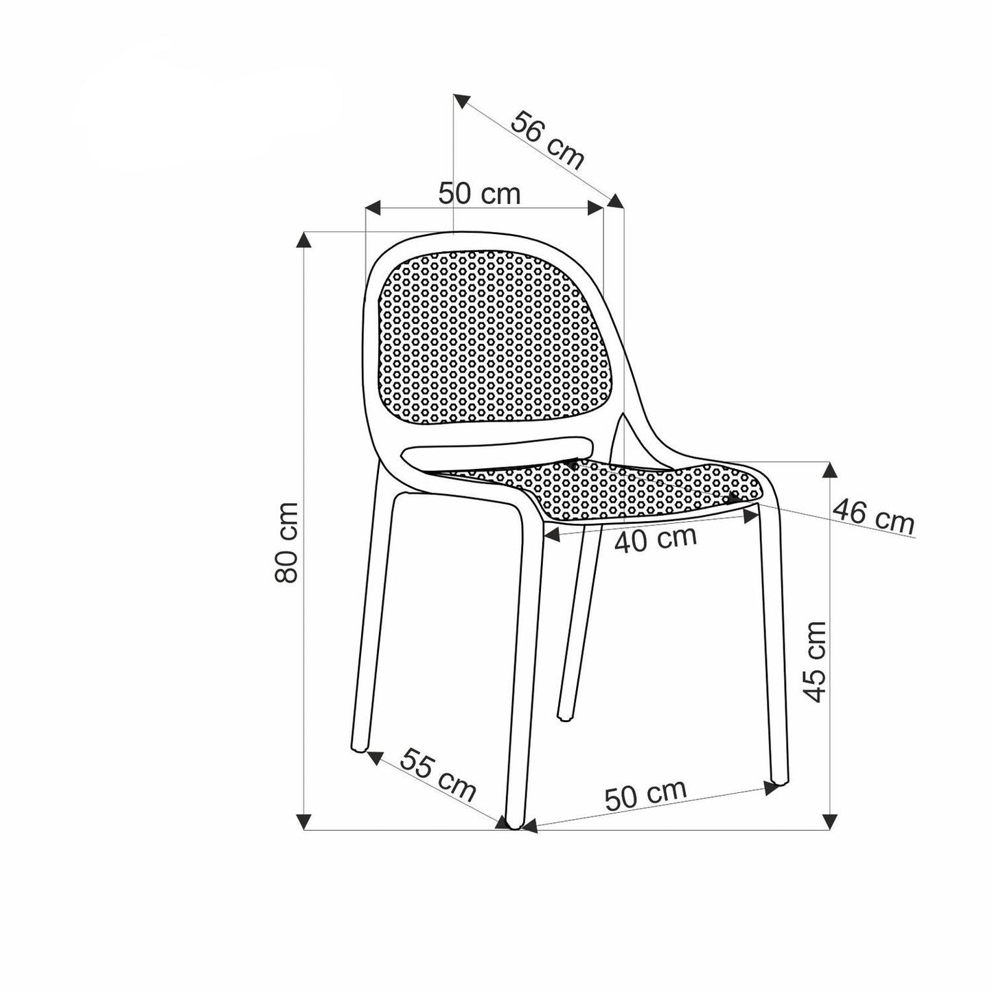 Krēsls LP 50/56/80/45 cm balts - N1 Home
