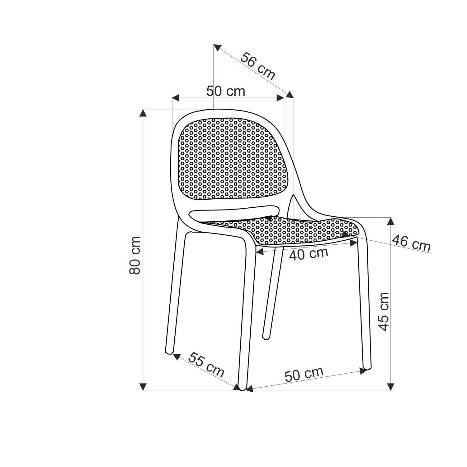 Krēsls LP 50/56/80/45 cm balts - N1 Home