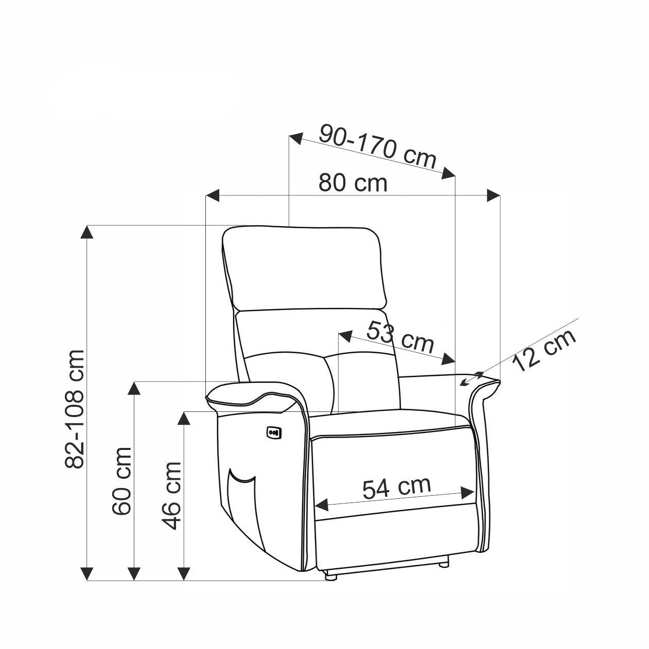 Krēsls Semir 80/90-170/92-108/46 cm Bluvel 78 - N1 Home