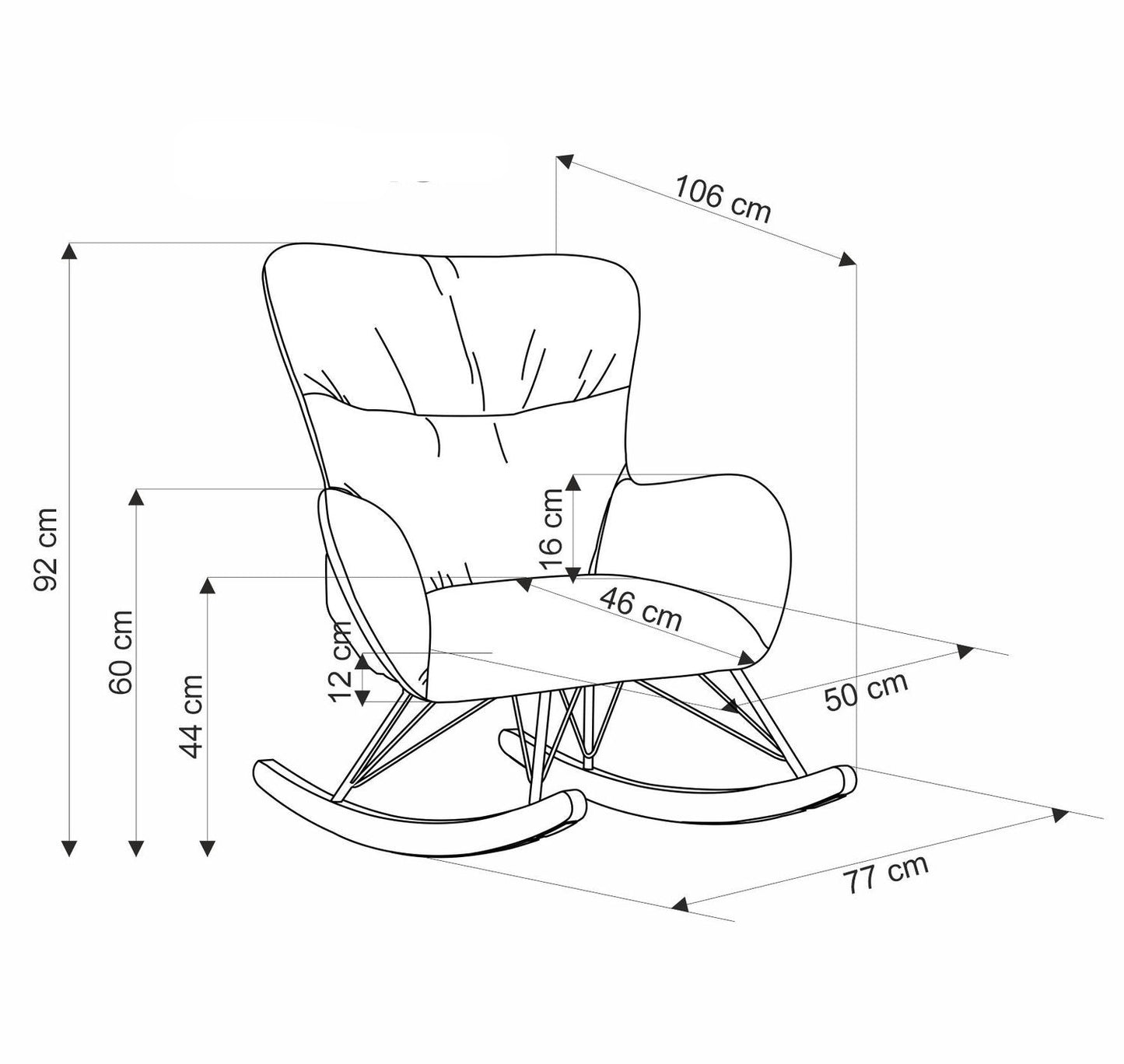 Krēsls BONO 77/106/92/44 cm bēšs - N1 Home