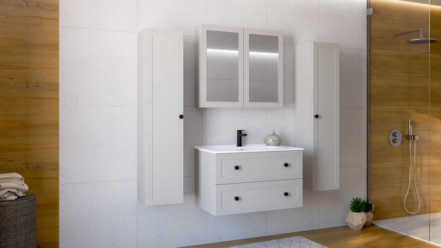 Vannas istabas skapīs ar spogulis kašmirsTor 60/15/70 cm; 80/15/70 cm - N1 Home