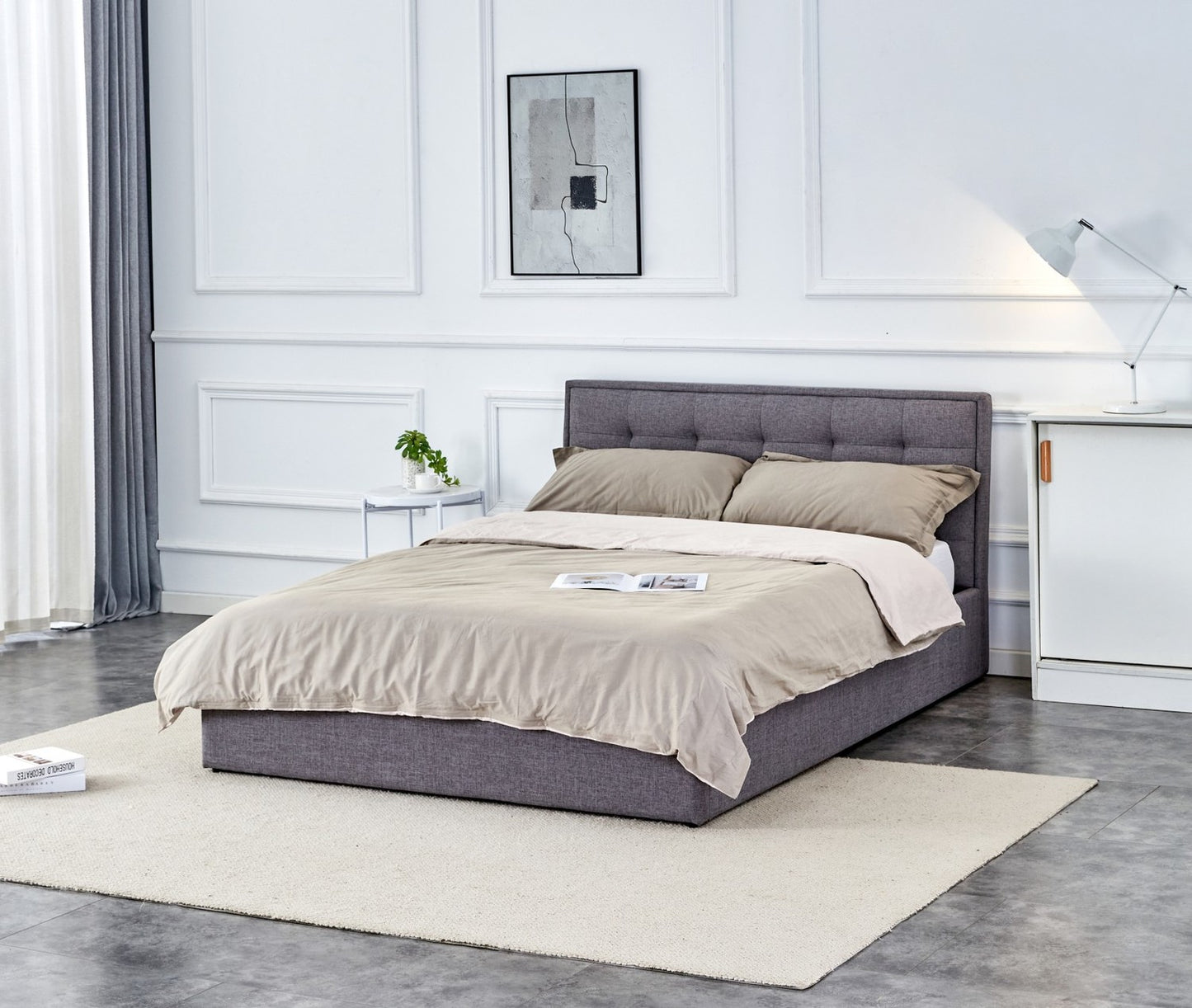 Gulta Pava 151-171/217/100 cm pelēks - N1 Home