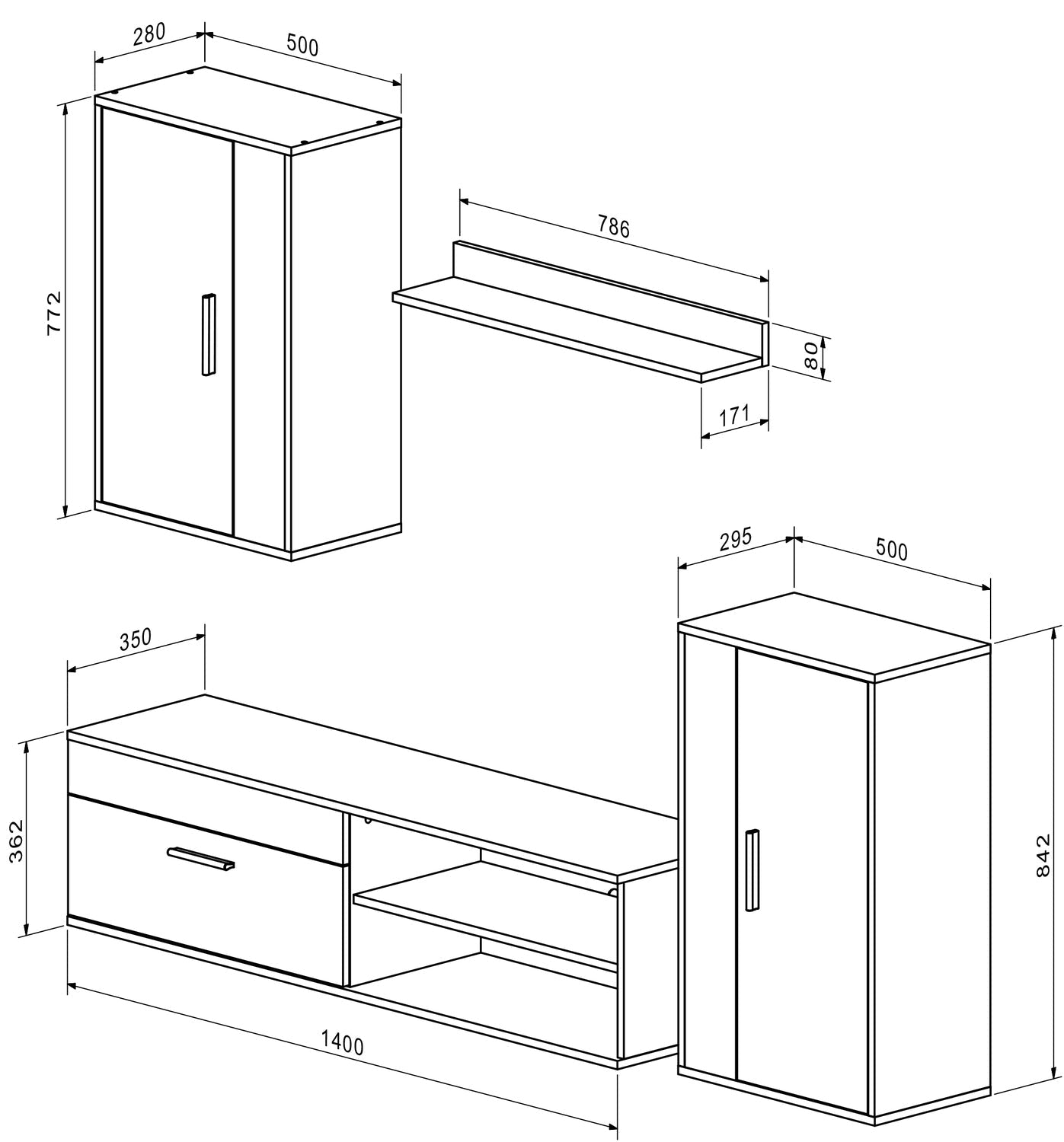 Mēbeļu komplekts Bensi 190 cm Artizan ozols/kašmirs