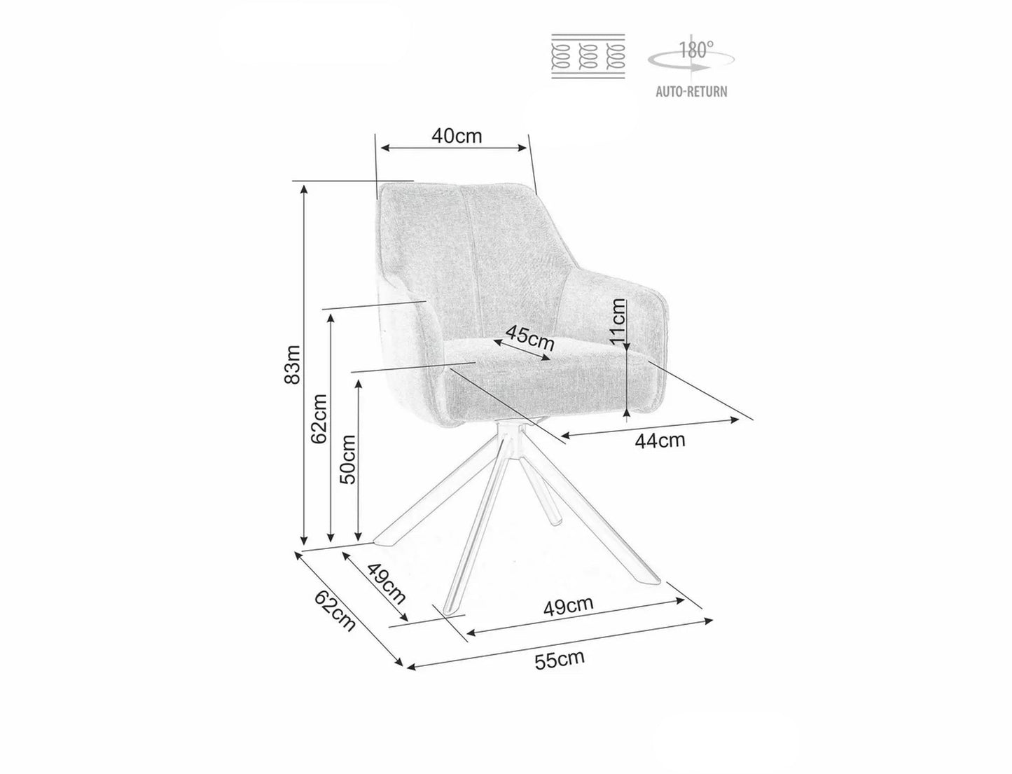 Krēsls Nots 83/55/45 cm bēšš - N1 Home