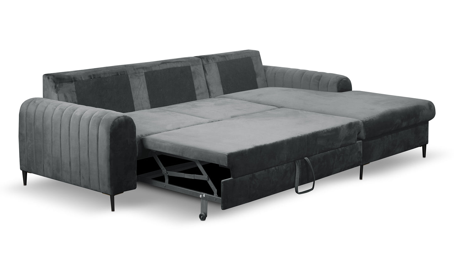 Dīvāns Monaske 252/106,5/90-168 cm anthracite - N1 Home