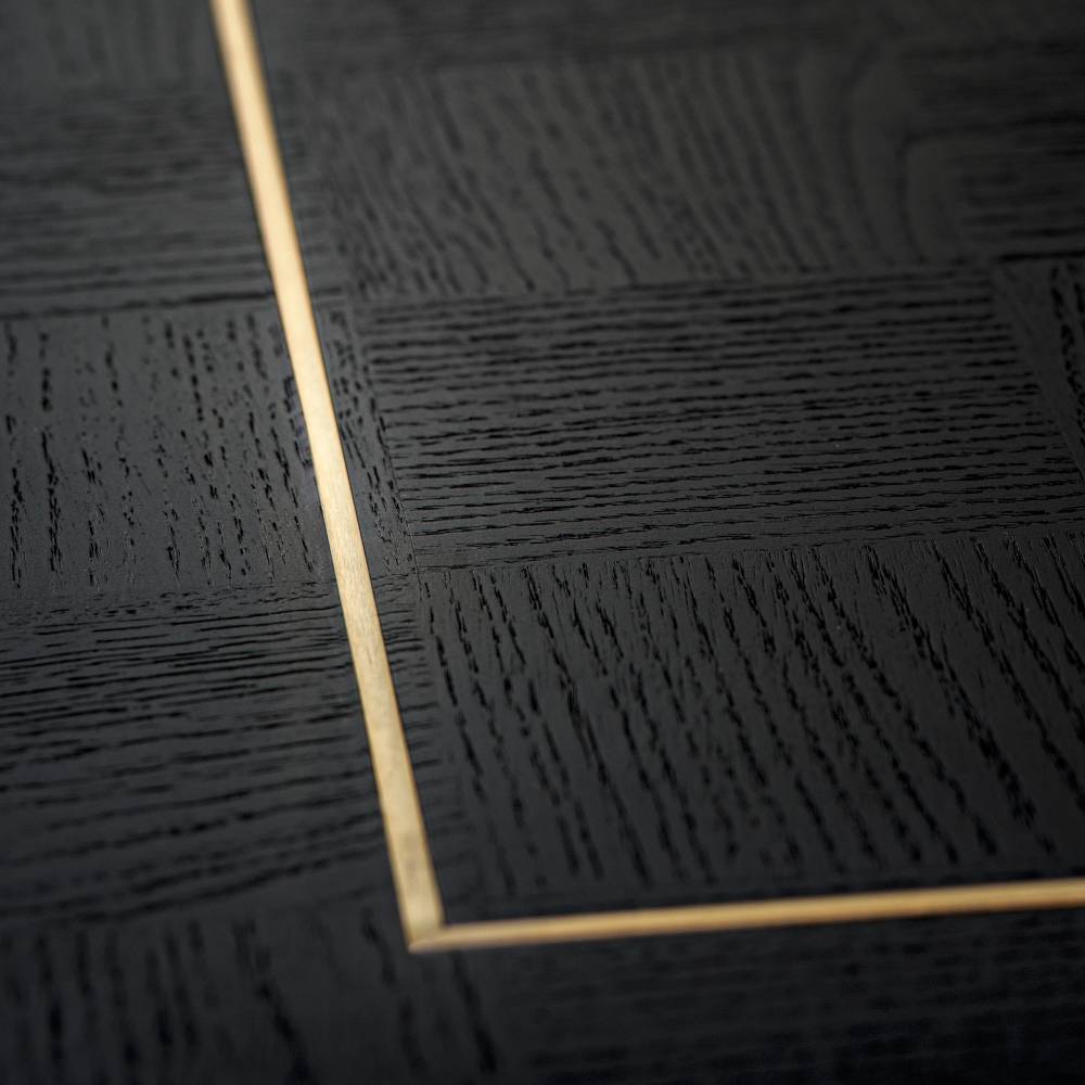 GAMBIT melns galds/matēta zelta kājas 240/100/76 cm - N1 Home