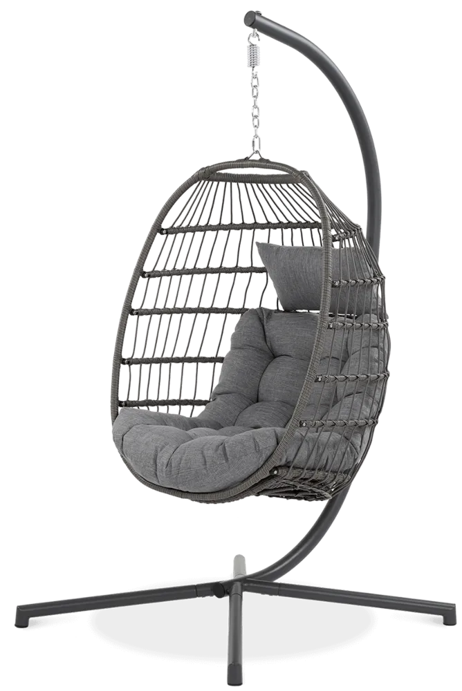 Kokona piekaramais krēsls Harmo 84/187/66 cm pelēks - N1 Home