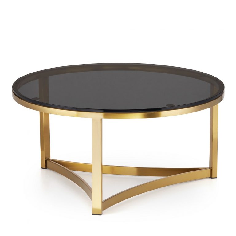 Kafijas galdiņs Dot Design Marron stikls 71x35 cm zelts - N1 Home