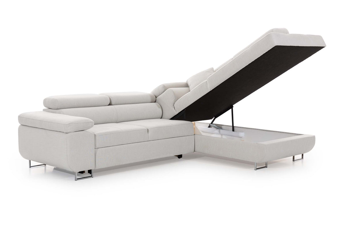 Dīvāns TOKYO labais stūris 277/76-98/201 cm balts - N1 Home