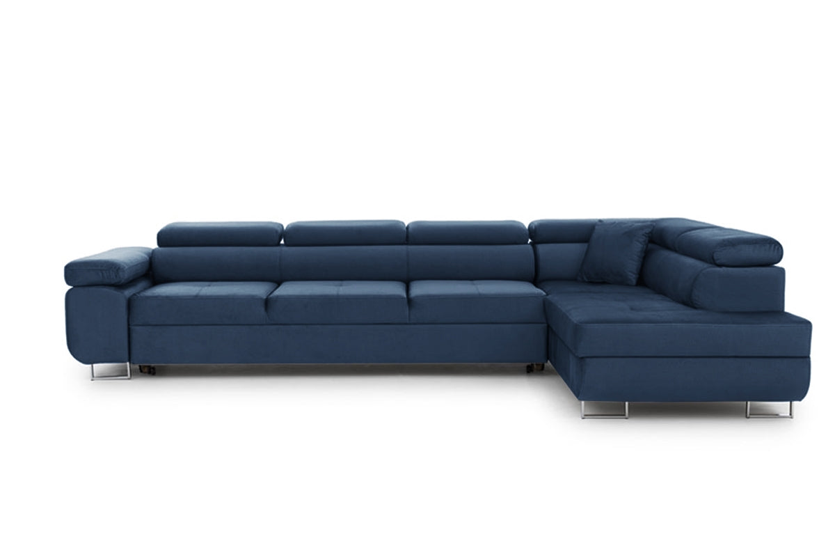 Dīvāns TOKYO M labais stūris 340/76-98/201 cm tumši zils - N1 Home