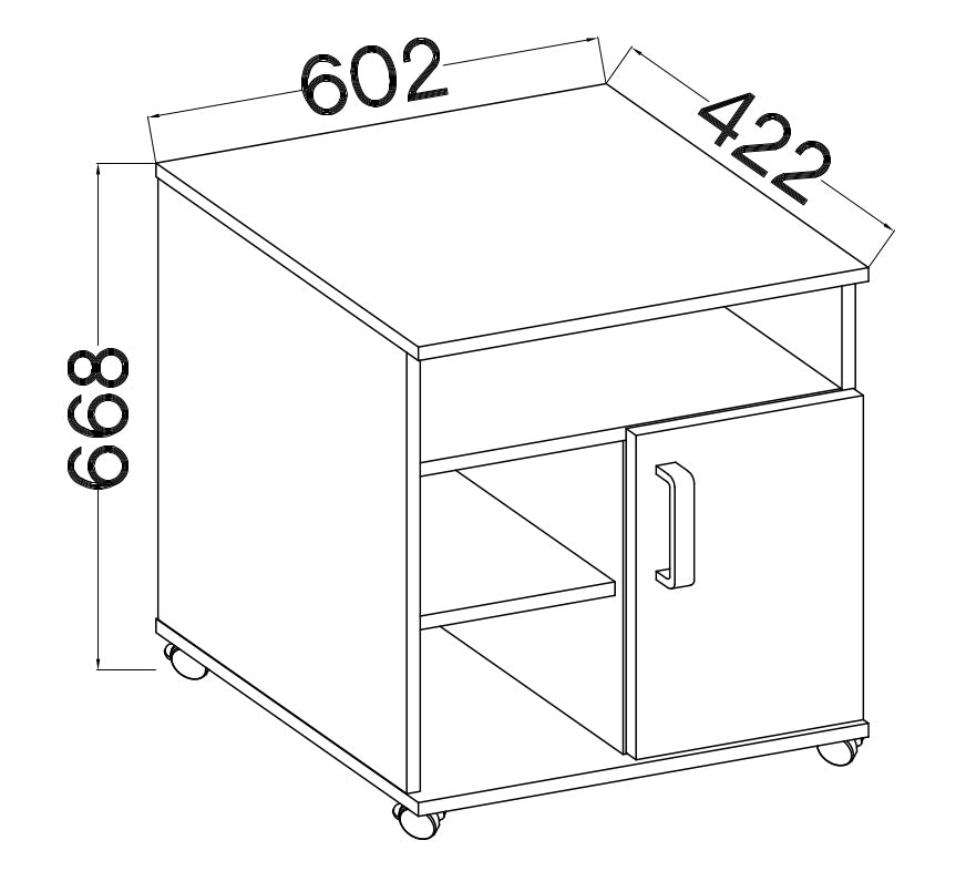 Biroja kumode Stun 67/60/42 cm pelēks - N1 Home