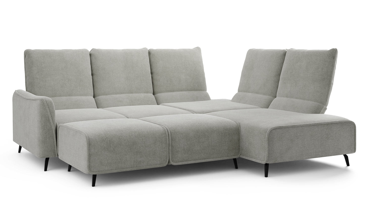 Dīvāns ar pufu Ruma 94/260/208 cm Storm 85 - N1 Home