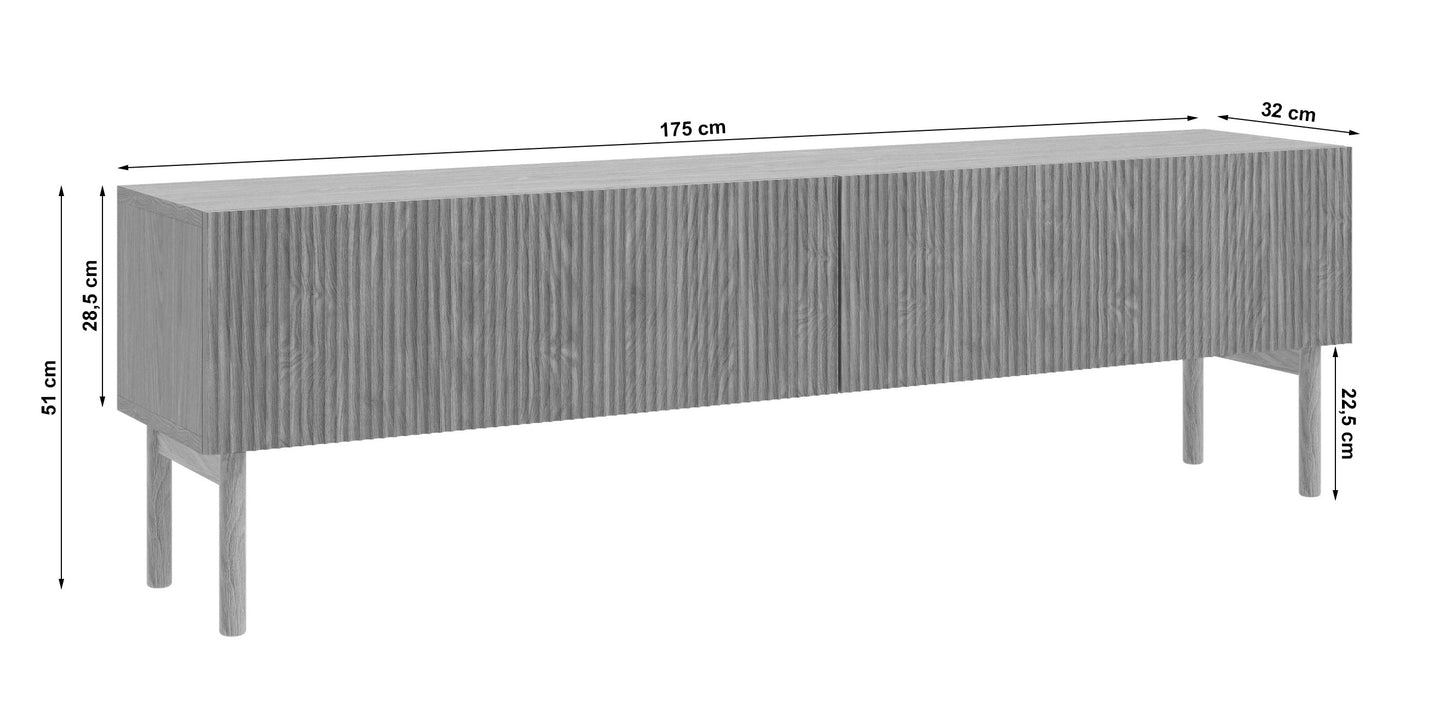 LOLI Skapis RTV stāvošs 175 cm, melns - N1 Home