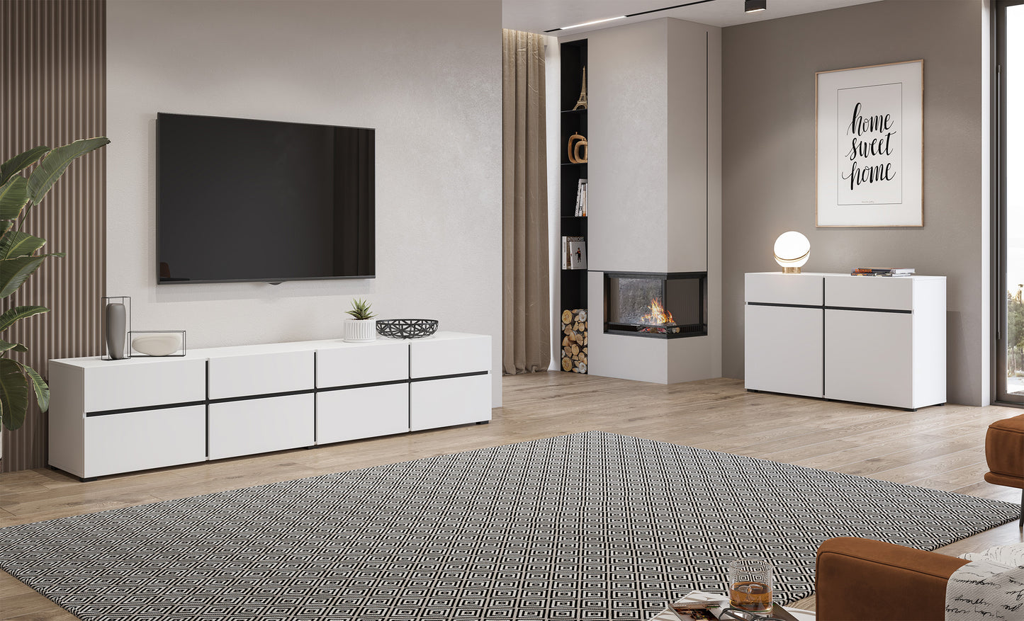 Kumode Kruzat 48/224/40 cm balts