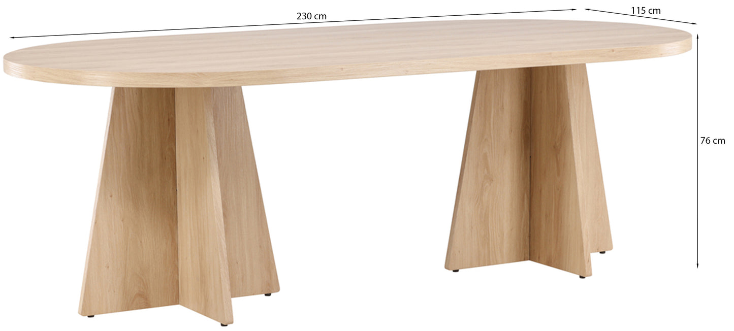 Galds Quish 75/230/115 cm balts ozols - N1 Home