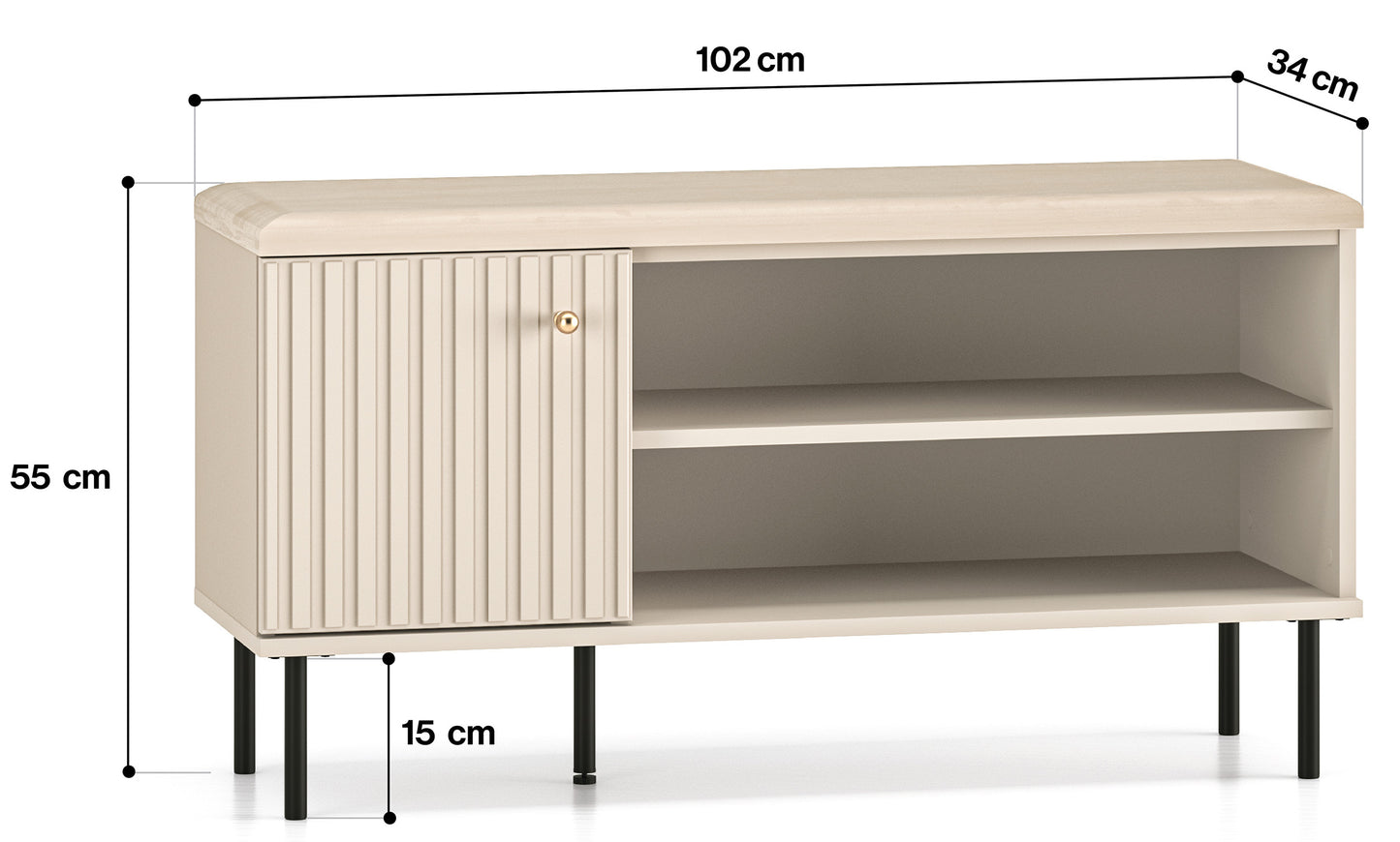 Apavu skapis Galeto 55/102/34 cm bēšs - N1 Home