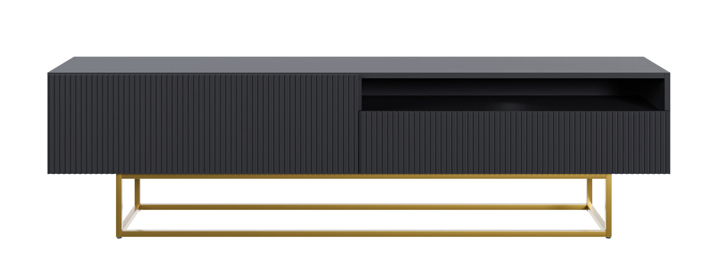 TV skapis Velda A 175/46/31 cm melns/zelts - N1 Home