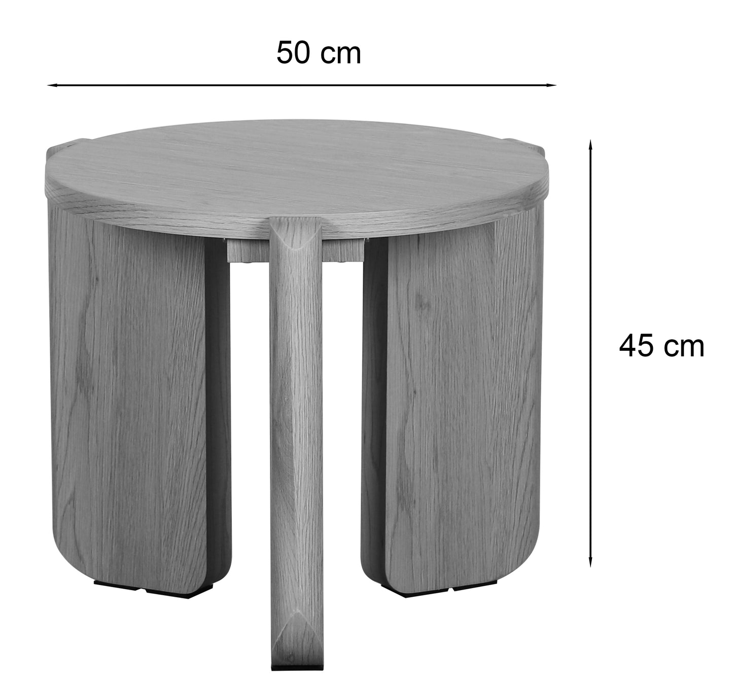 Kafijas galdiņš Prefi 45/50/50 cm melns osis - N1 Home