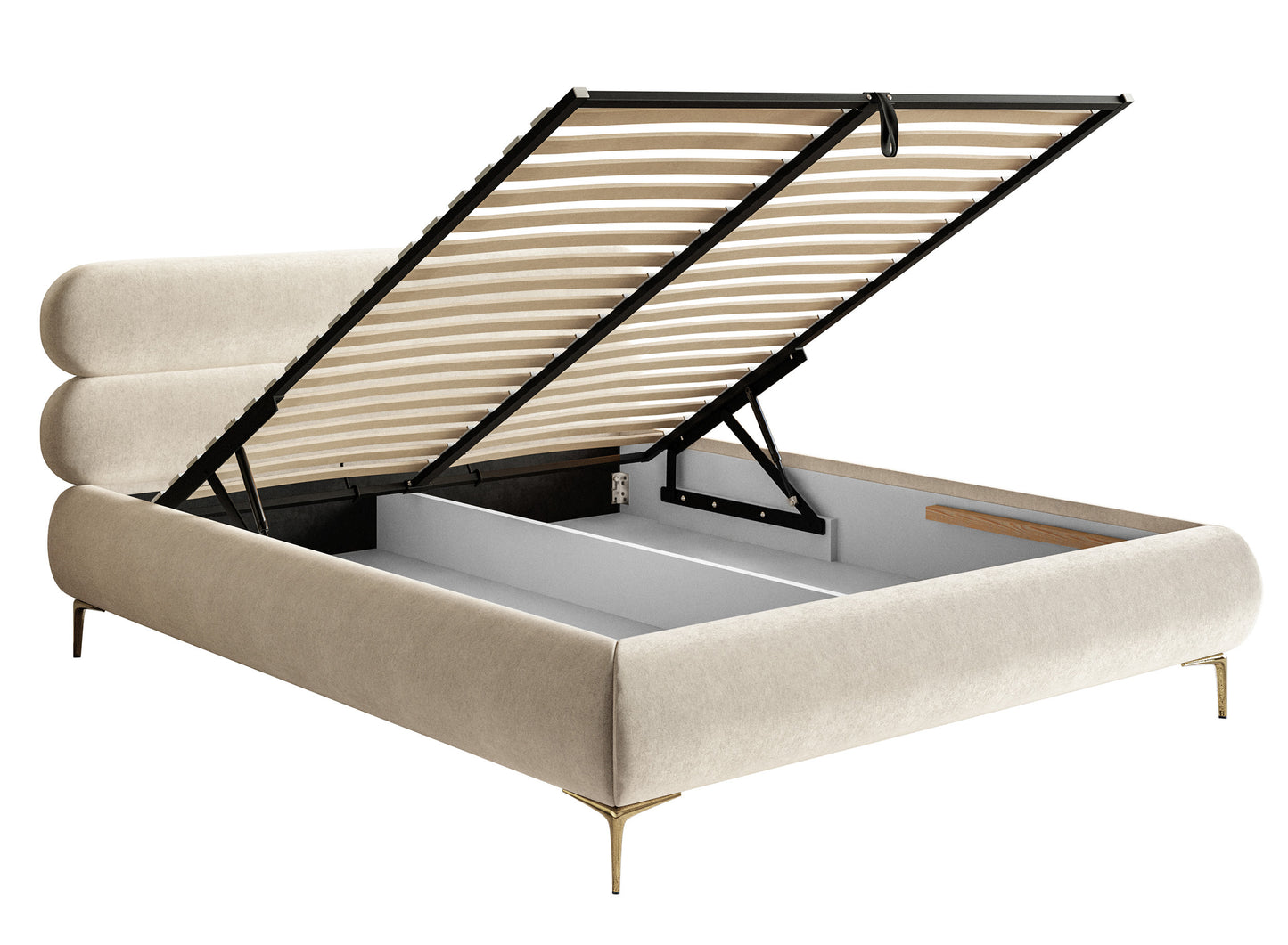 Gulta ar glabātuvi Loure 140/160/180x200 cm Amon 17/zelts kājas - N1 Home