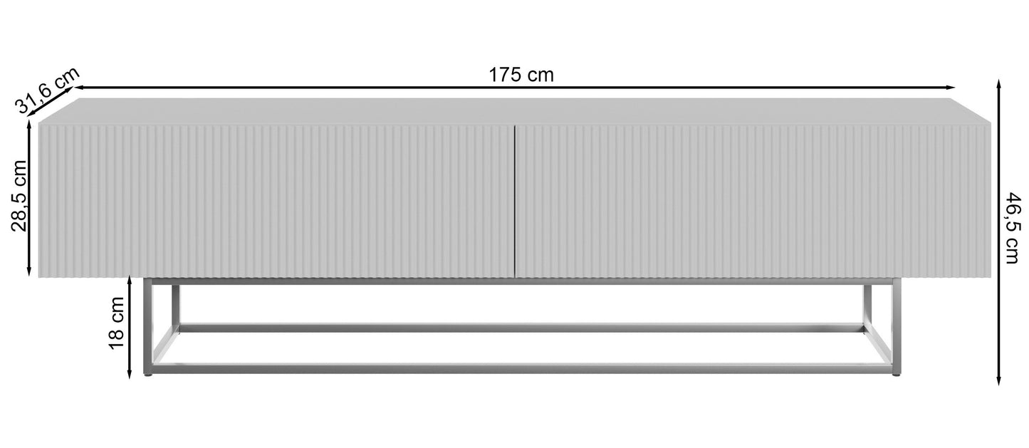 TV skapis Velda A 175/46/31 cm balts/zelts - N1 Home