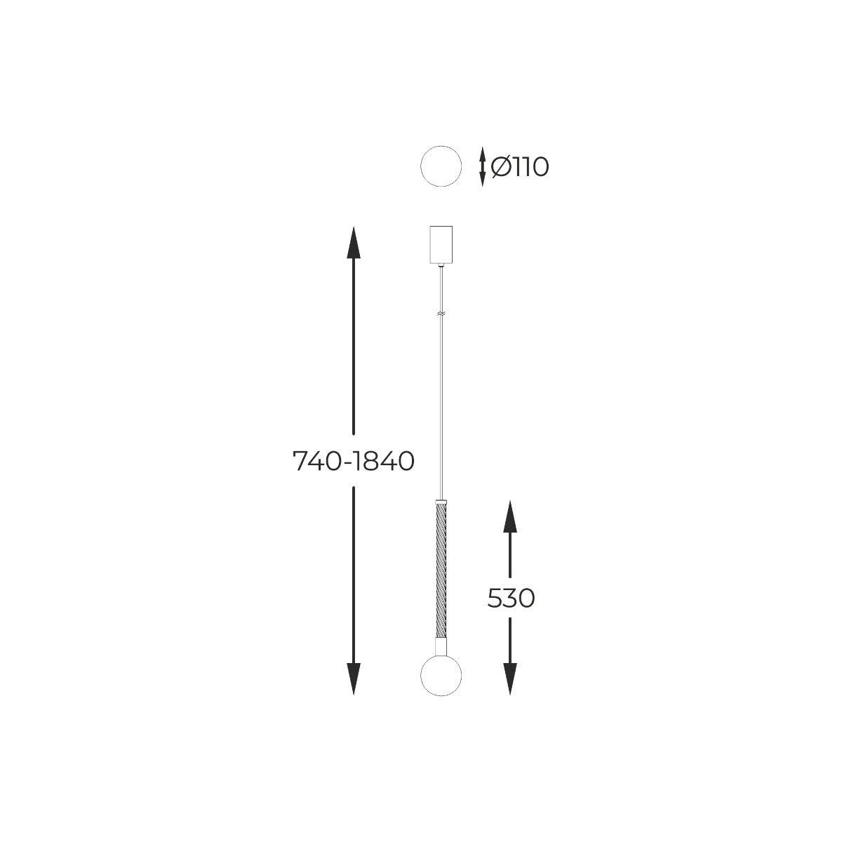 Piekaram lampa Midls 74/11/11 cm zelts