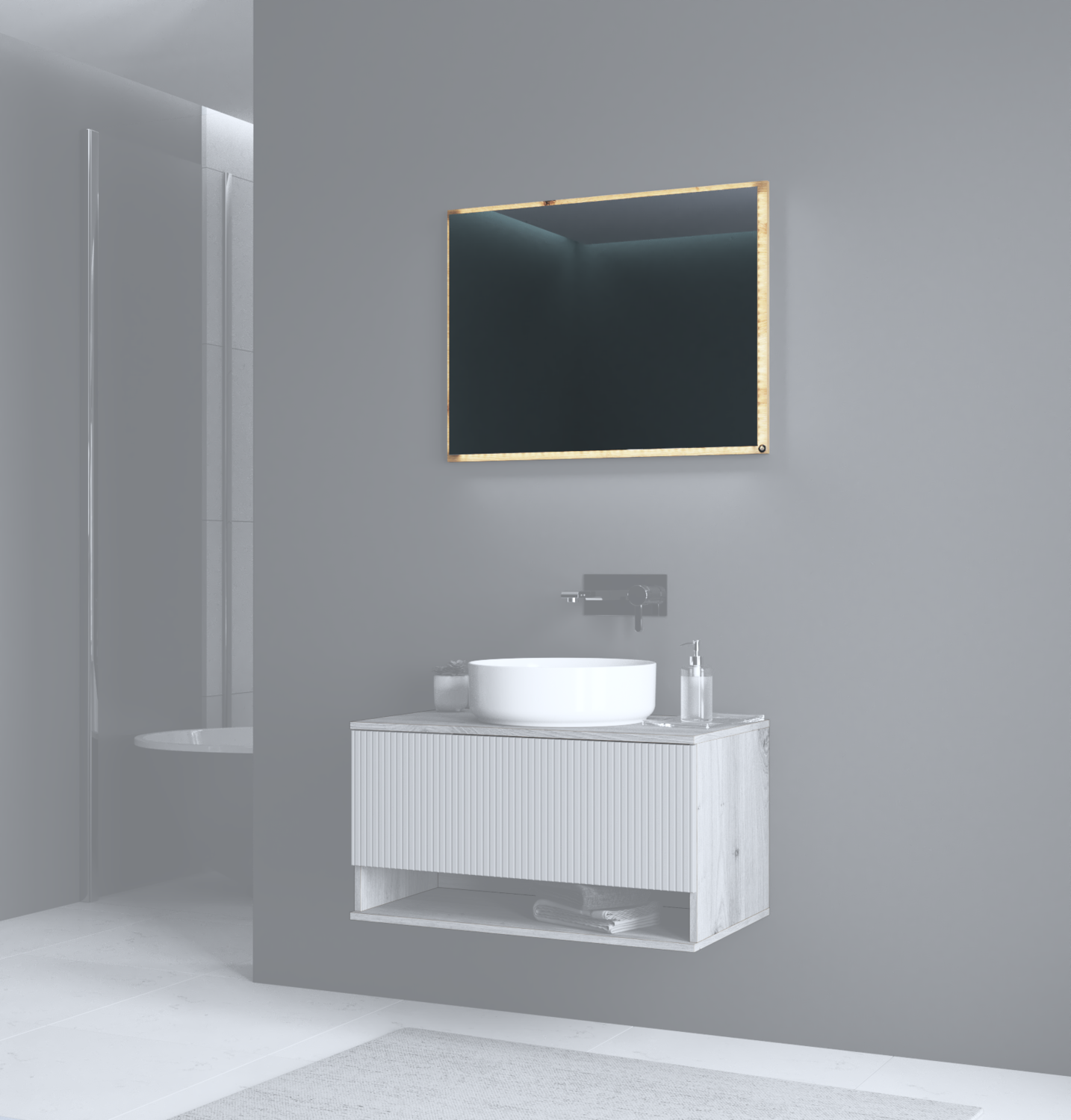 Spogulis ar LED Avi 60/60/3,6 cm; 80/60/3,6 cm - N1 Home