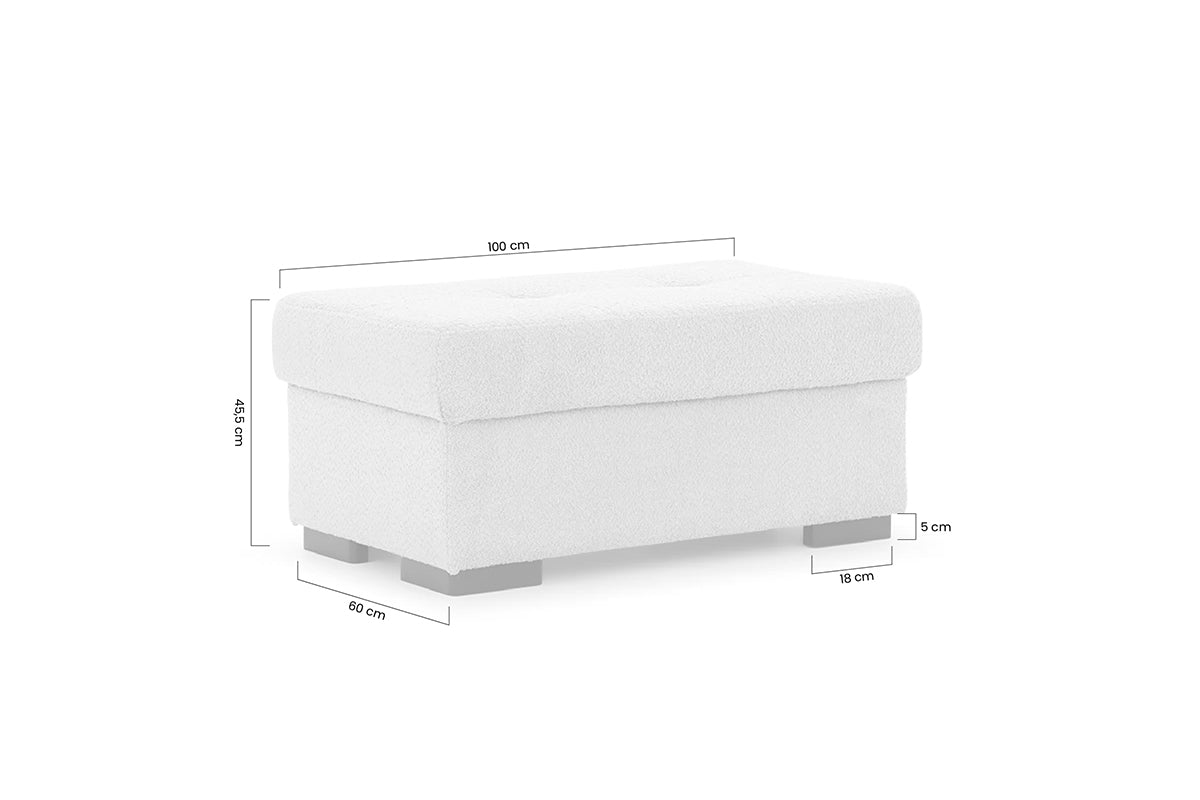 Pufs KORA XL 60/ 45,5/100 cm krēms - N1 Home