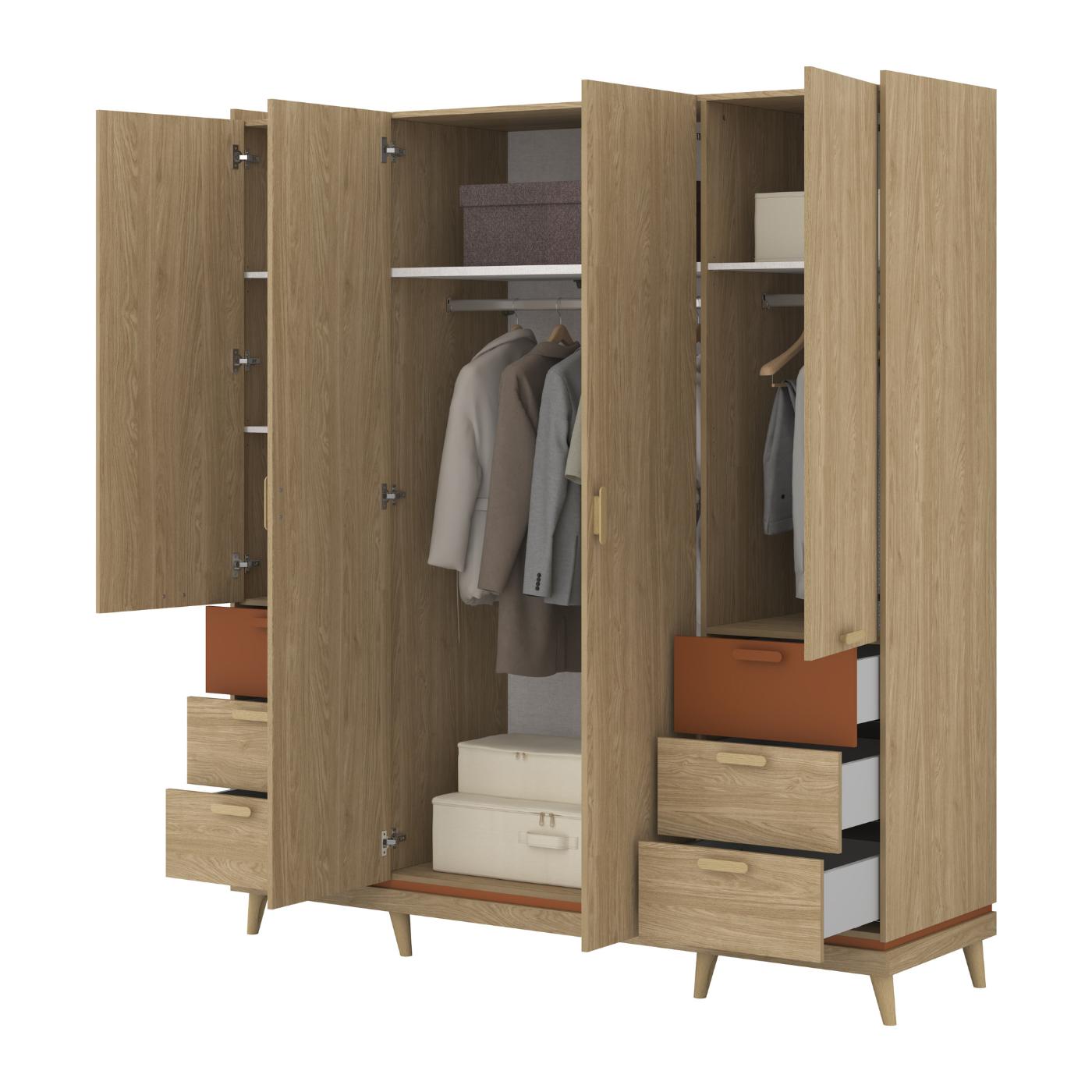 Skapis Skanija 144;190/215/57 cm ozols - N1 Home