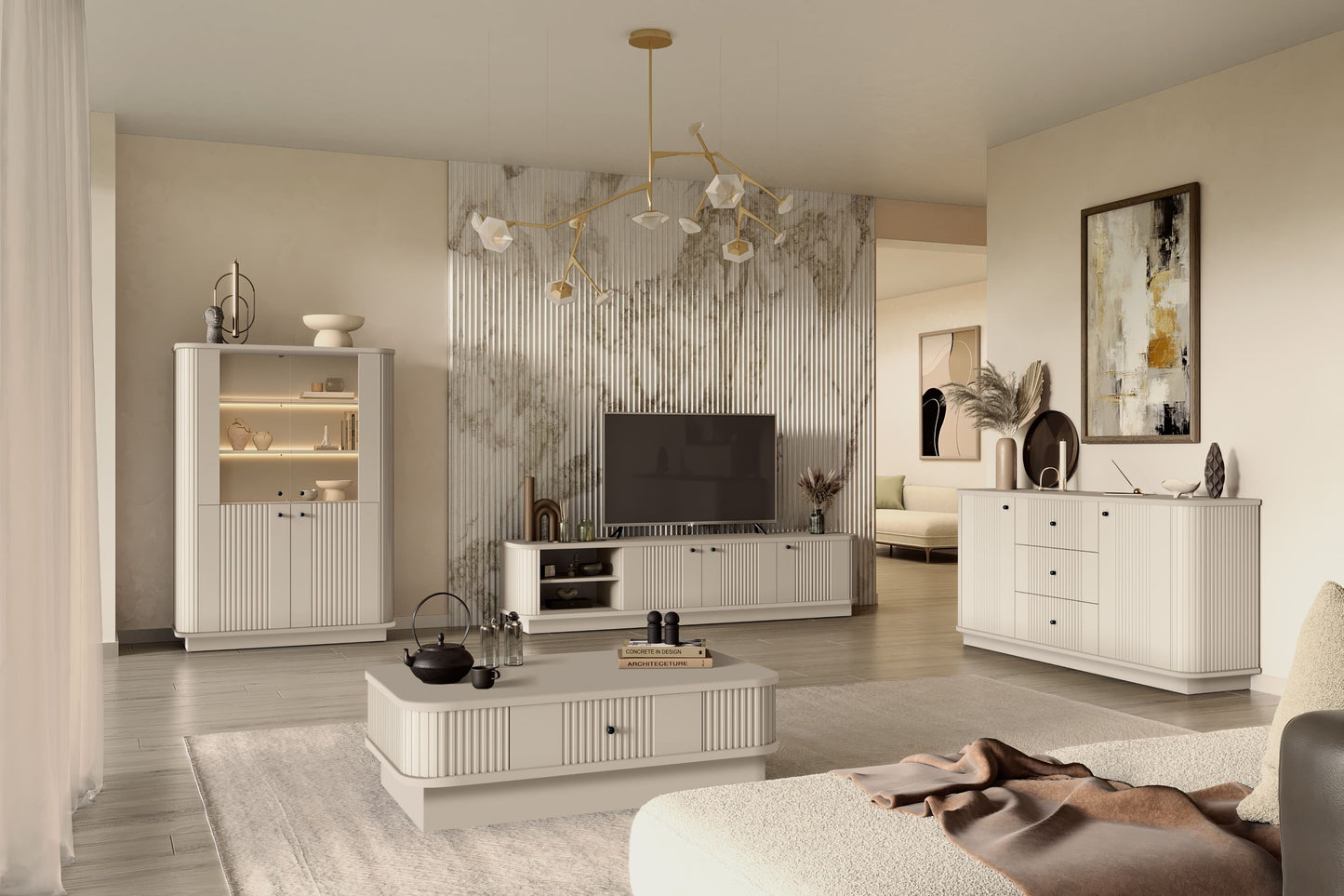 Kafijas galdiņš Vespa 103/32/60 cm kašmirs/zelts - N1 Home