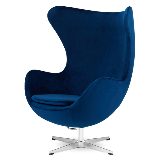 Krēsls Dot Design Treviso Jajo samta 85/113/76 cm zils/hroms - N1 Home