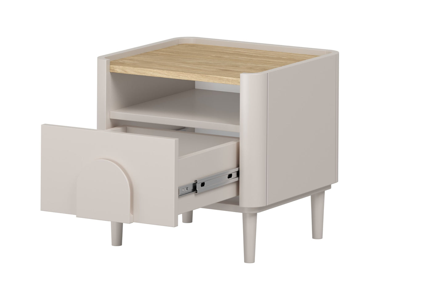 Naktsgaldiņš Amil 48/48/48 cm Kašmirs / Eļļots ozols - N1 Home