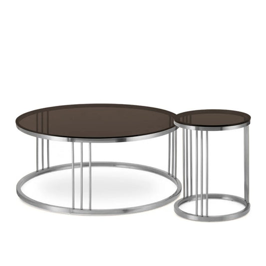 Kafijas galdiņu komplekts Dot Design Vivien 100x45/58x45 cm hroms - N1 Home