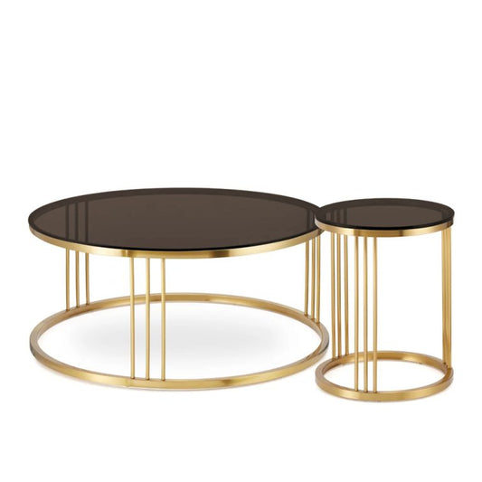 Kafijas galdiņu komplekts Dot Design Vivien 100x45/58x45 cm zelts - N1 Home