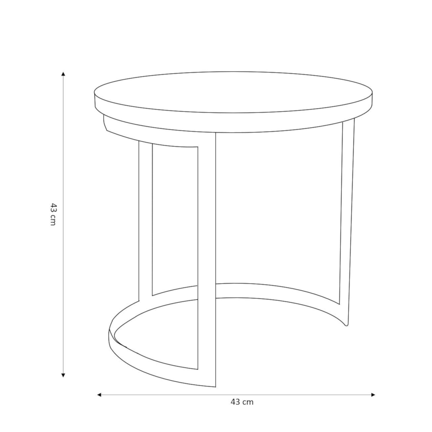 HARVEY kafijas galdiņu komplekts 53x51/43x43 cm - N1 Home