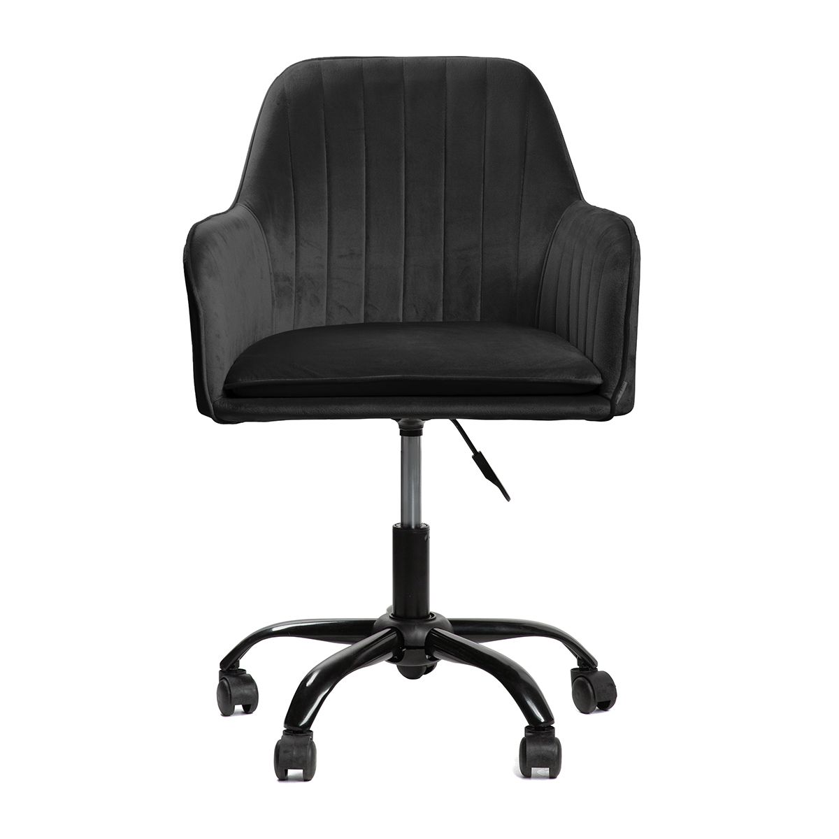 TEILL velūra grozāmais krēsls melns 55x54,5x80-90cm - N1 Home