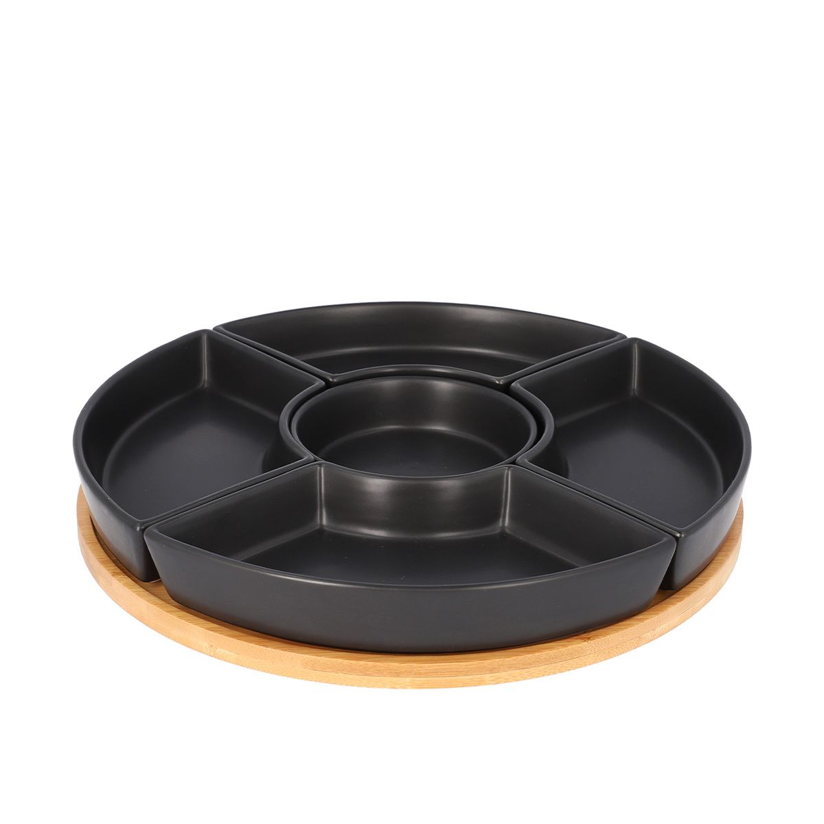 FINCAN šķīvis ar 30 cm melnām krūzītēm - N1 Home