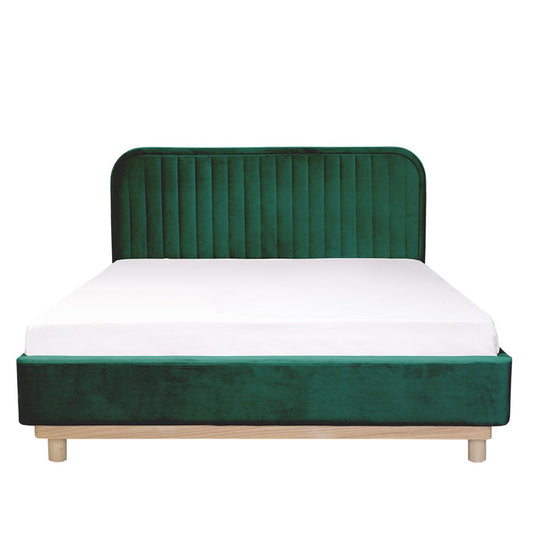 KARALIUS gulta velūrs zaļš 140x200 cm - N1 Home
