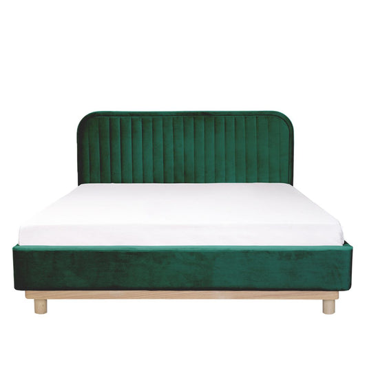 KARALIUS gulta velūrs zaļš 160x200 cm - N1 Home