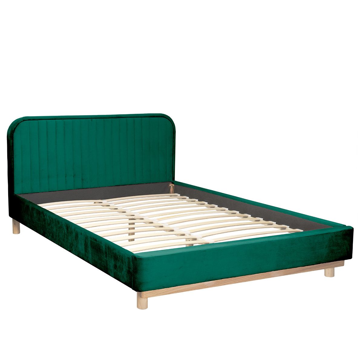 KARALIUS gulta velūrs zaļš 160x200 cm - N1 Home