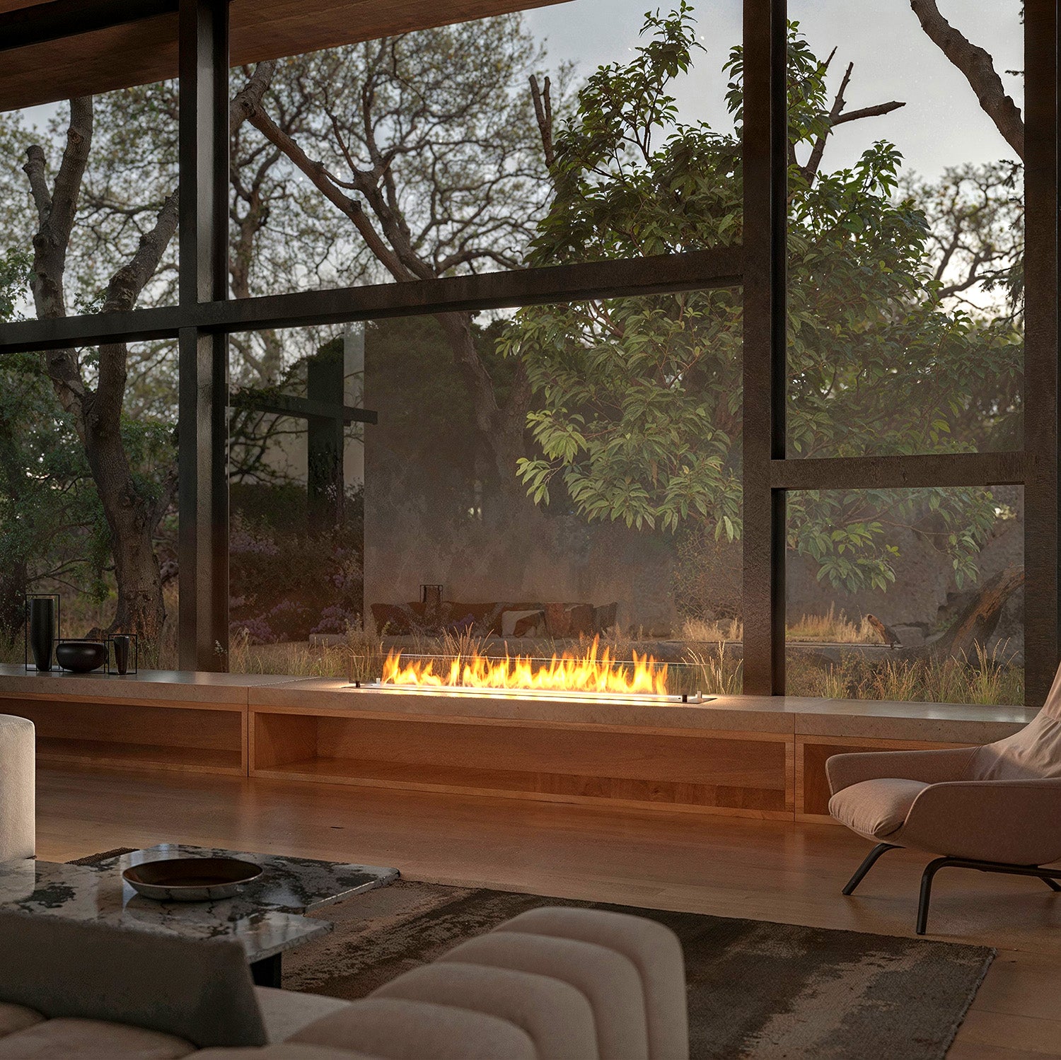 Biokamīns InseSlim 60;80;100;120;150;200/37/85 cm melns - N1 Home