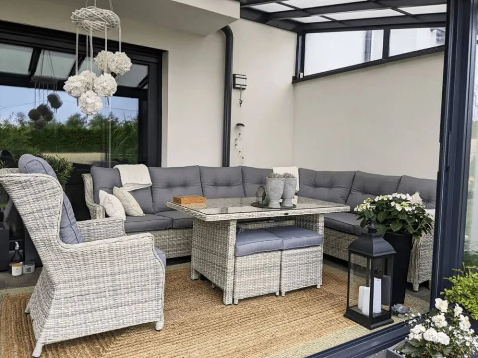 Ēdamgalda komplekts Dova 306/246/87 cm tumši pelēks - N1 Home