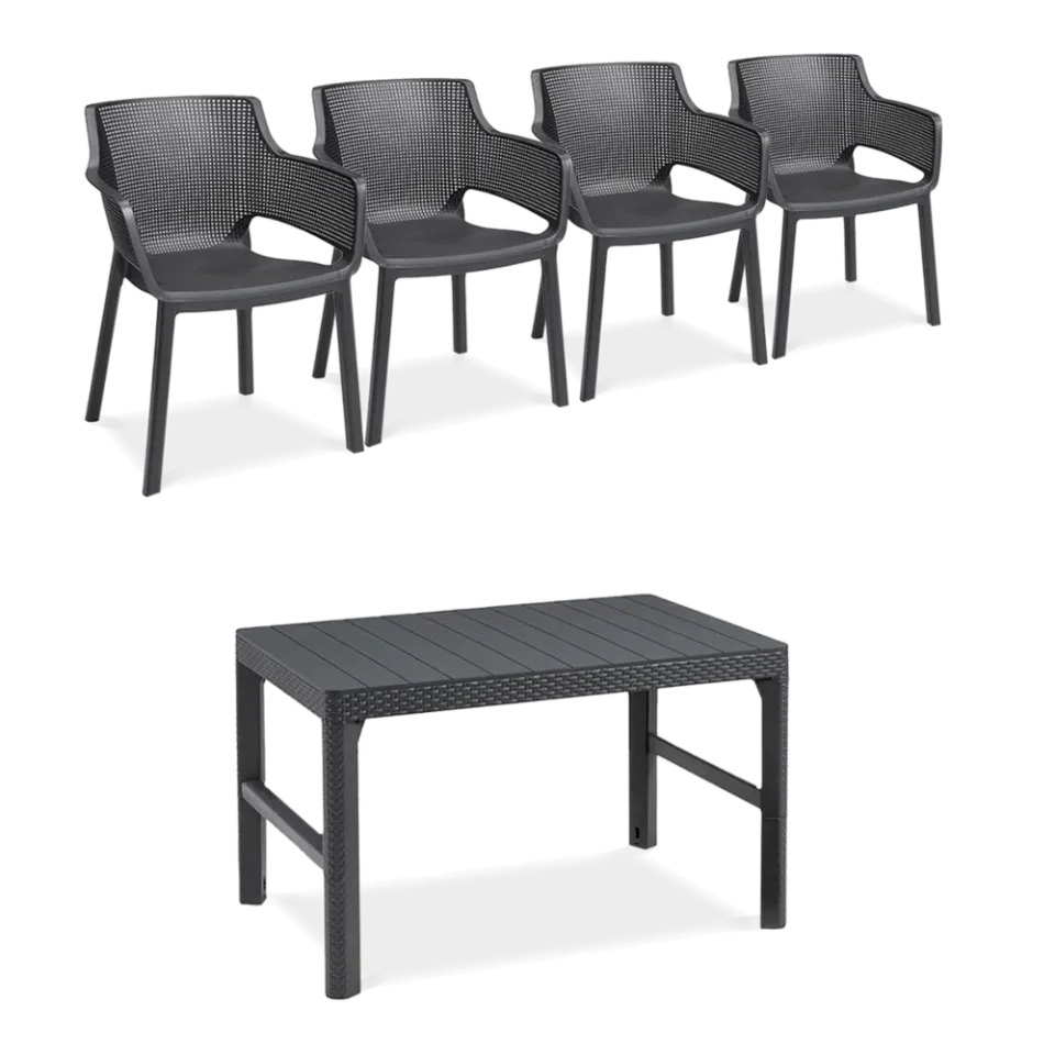 Balkona mēbeles Elie 2+1/4+1 grafīts - N1 Home