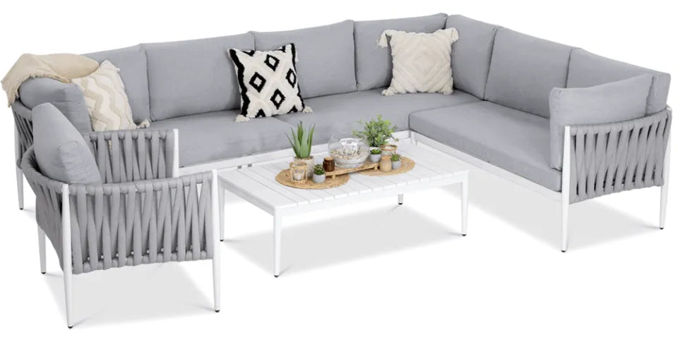 Dārza komplekts Mona balts/pelēks - N1 Home