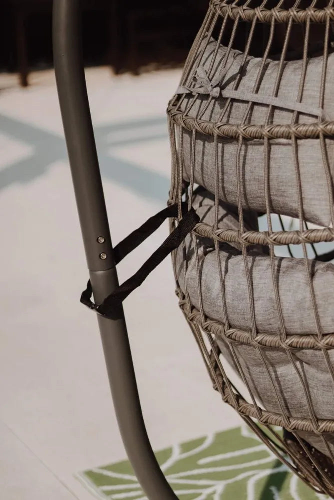 Kokona piekaramais krēsls Harmo  84/187/66 cm pelēks - N1 Home