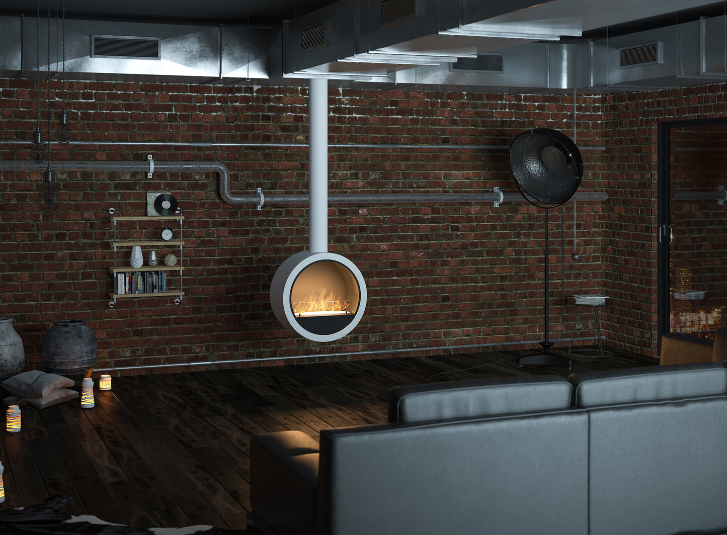 Biokamīns Incyrk 70/35/150 cm balts - N1 Home