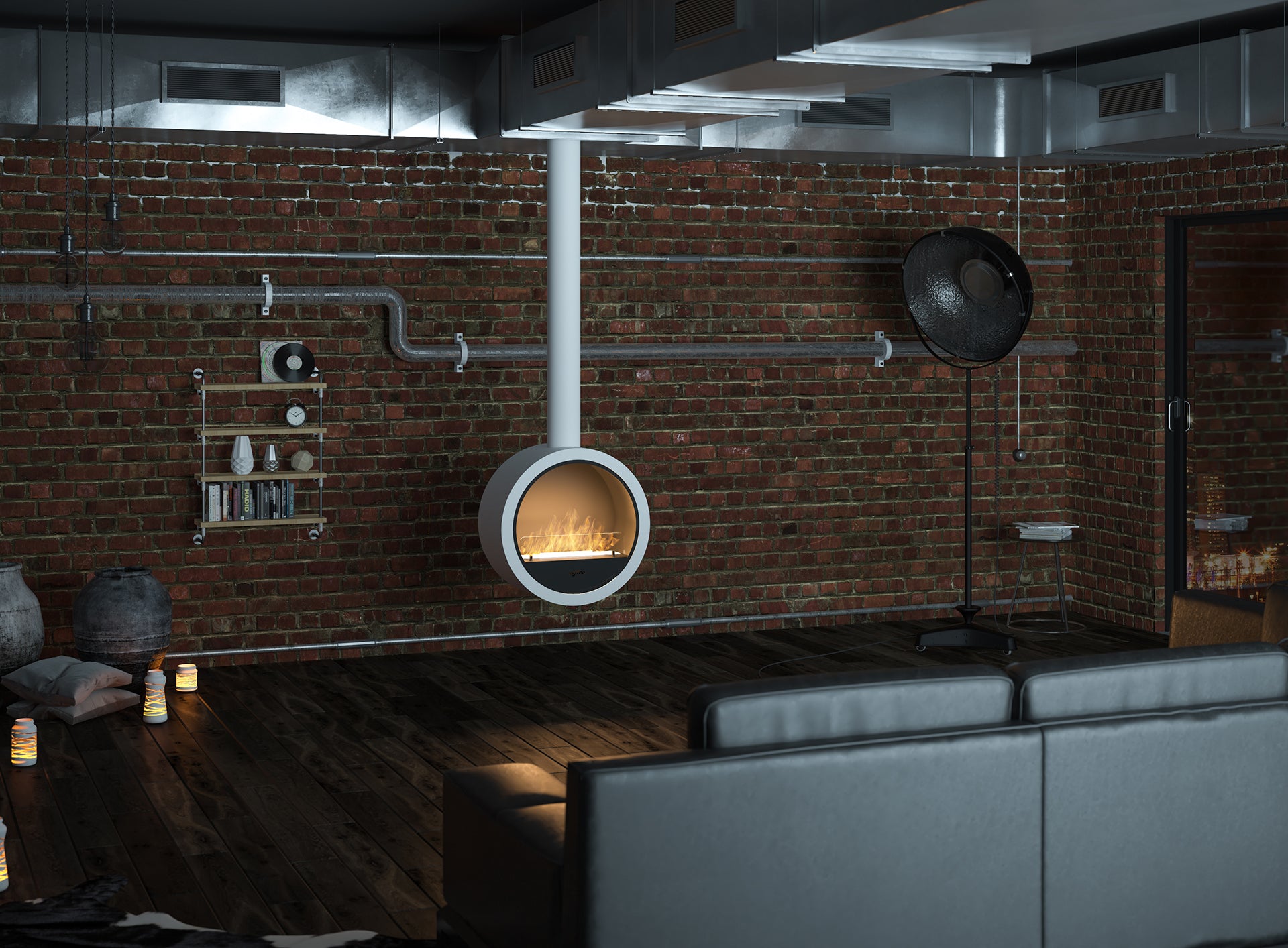 Biokamīns Incyrk 70/35/150 cm balts - N1 Home